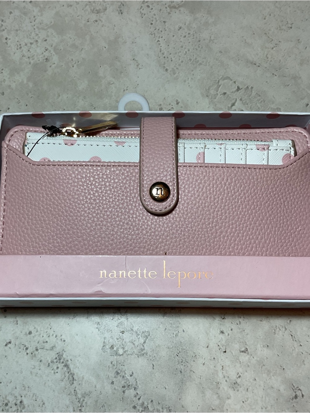 Nanette Lepore Blush Pink Pebbled Wallet NIB w/coordinating card & ID case